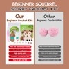 LetCartMaker Crochet Kit for Beginner, Squirrel Complete Beginners Crochet Kit