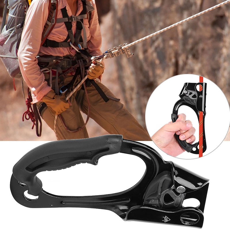 Outdoor Mountaineering Climbing Left Hand Rappelling Gear Equipment Rope Clamp