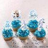 CharmeFleur 40 Stück Meerestier Cupcake Toppers Hai Delfin Seestern Tintenfisch