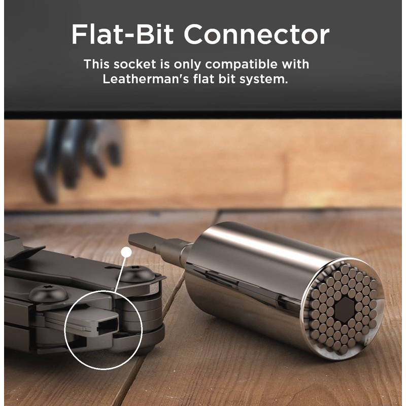Galvanox Universal Socket Adapter Compatible with Leatherman Flat Bit System