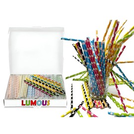 EXPECTRO Paper Straws, 450 Pack Paper Drinking Straws Bio Degradable Drinking Paper Straws Wedding Party, Party Straws, Restaurant, Juice Drinking Straws (450Pcs Wrapped Multi Polka Dot)