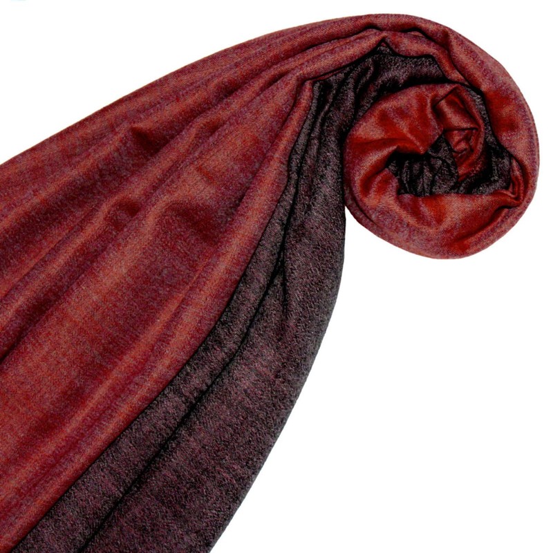 Lorenzo Cana Women's Reversible Scarf 100% Cashmere Woven Two-Tone, black/red