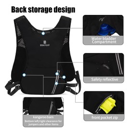 Running Hydration Vest Pack Backpack ,Lightweight water running vest Pack with Water Bladder Bag Daypack for Hiking Trail Running Cycling Race Marathon for Women Men (With bladder)