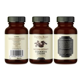 Pure Cookies & Cream Extract for Baking and Flavoring - 4 OZ - Premium Quality Natural Flavors for Baked Goods, Desserts, & Cooking