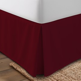 Utopia Bedding Full Bed Skirt - Soft Quadruple Pleated Ruffle - Easy Fit with 16 Inch Tailored Drop - Hotel Quality, Shrinkage and Fade Resistant (Full, Burgundy)