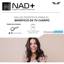 NAD+ Puro – 100 Porciones (500 mg c/u) | Eternal Nutrition; Energía celular, longevidad y claridad mental en cada dosis.