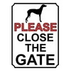 SHAWPRINT PLEASE CLOSE THE GATE DOG THEME METAL SIGN 200MM