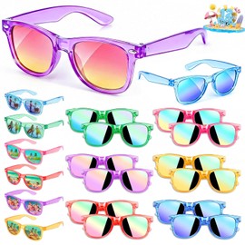 Party Favors Kids Sunglasses - Toddler Sunglasses Bulk for Kid Age 3-8, Neon Glasses with UV 400 Protection for Boys Girls, Goodie Bags Stuffers for Birthday Classroom Graduation Gifts - 12 Packs