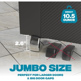Strongest Home 2-Pack XL Heavy Duty Door Stopper Wedge – 5 Inch Chrome Door Stops with Superior Grip for Large Gaps