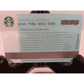STARBUCKS CARD 2017 " HAPPY  HOLIDAYS " GREAT COLORS & GREAT PRICE~ BRAND NEW