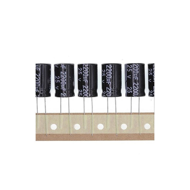 20 PCS 25V 2200UF Plug-in Aluminum Electrolytic Capacitors 13x21 13*21mm