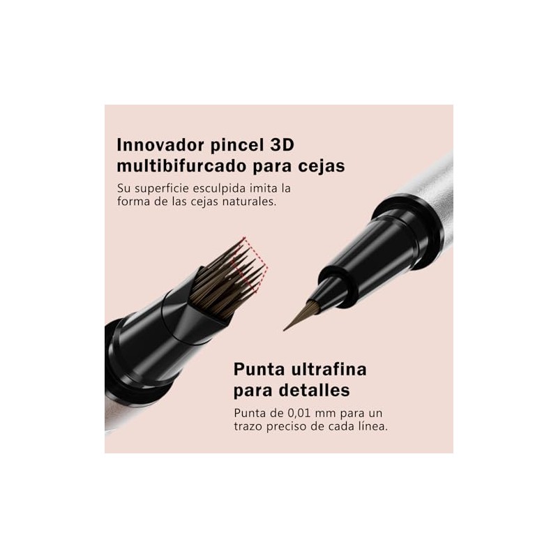 Erinde Lápiz Líquido para Cejas Doble Punta, Perfilado Preciso, 1