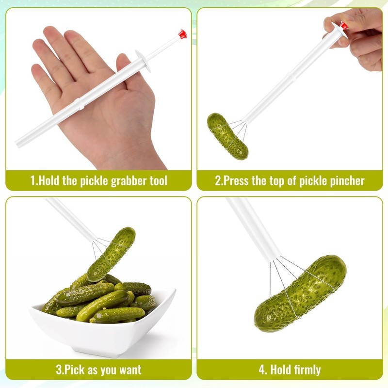6Pcs Pickle Grabber Tool, Stainless Steel Pickle Picker Grabber, Pickle