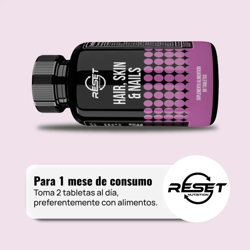 Reset Nutrition Hair, Skin & Nails Mejora Cabello Piel 60tab