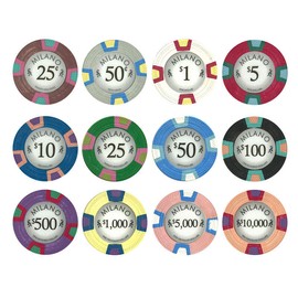 Milano Pure Clay 10 Gram Poker Chips Sample Set Pack - 12 Denominations - New