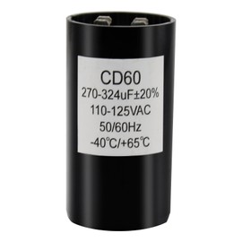 270-324 Mfd uF 110-125VAC Round Motor Start Capacitor, 50/60 Hz AC Electric Start Capacitors CD60B, 40°C to +65°C / -40°F to 149°F (110-125VAC)