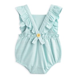 Simplee kids Baby Girls Handmade Solid Color Romper for Spring Newborn Infant Baby Outfit Jumpsuit Bodysuit
