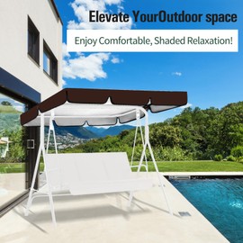 Garden Swing Canopy Replacement,3 Seater Swing Chair Canopy Replacement Waterproof Windproof Anti-UV Garden Swing Seat Canopy Cover Heavy Duty Rip Proof Hammock Cover Top (Green)