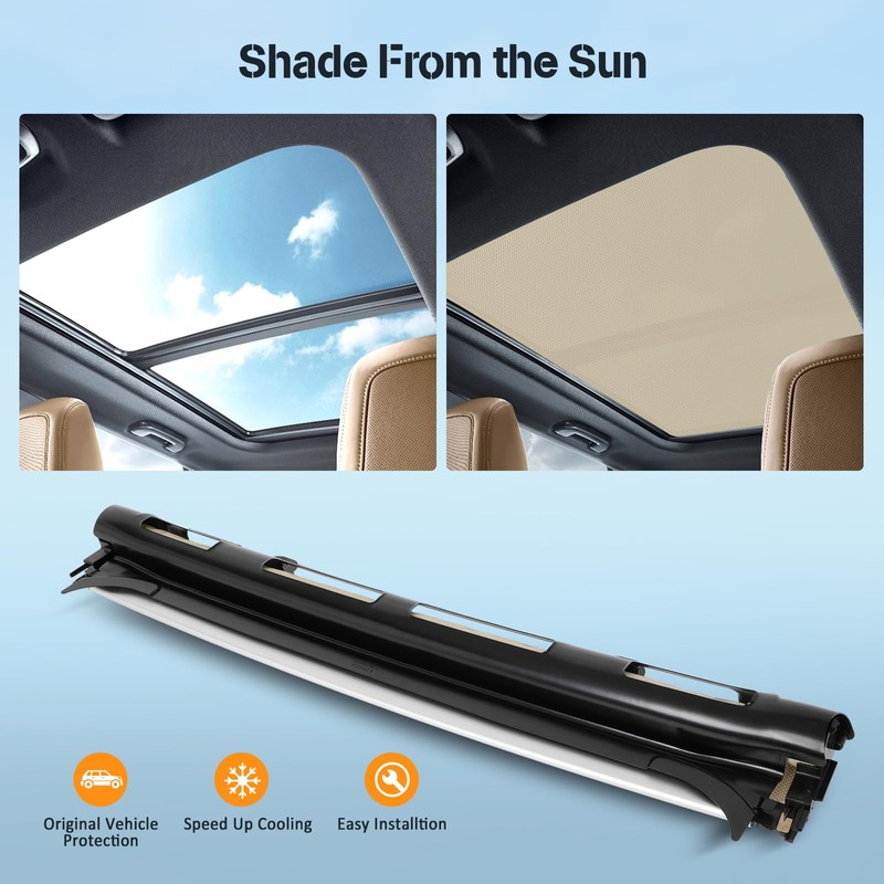 ECCPP Sunroof Sunshade Shade Curtain Cover Replacement for 2007-2014 Fit