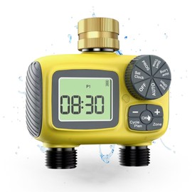 rainfactory Timer with 2 Outputs for Different Zones, IP55 Waterproof, Rain Delay, Digital Timer Irrigation, Smart Irrigation Control, Drip Hose, Watering Timer