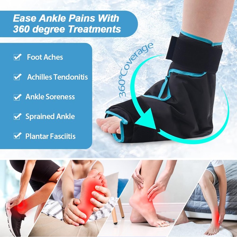 NEWGO Ice Pack Foot Ankle Ice Pack Wrap for Plantar