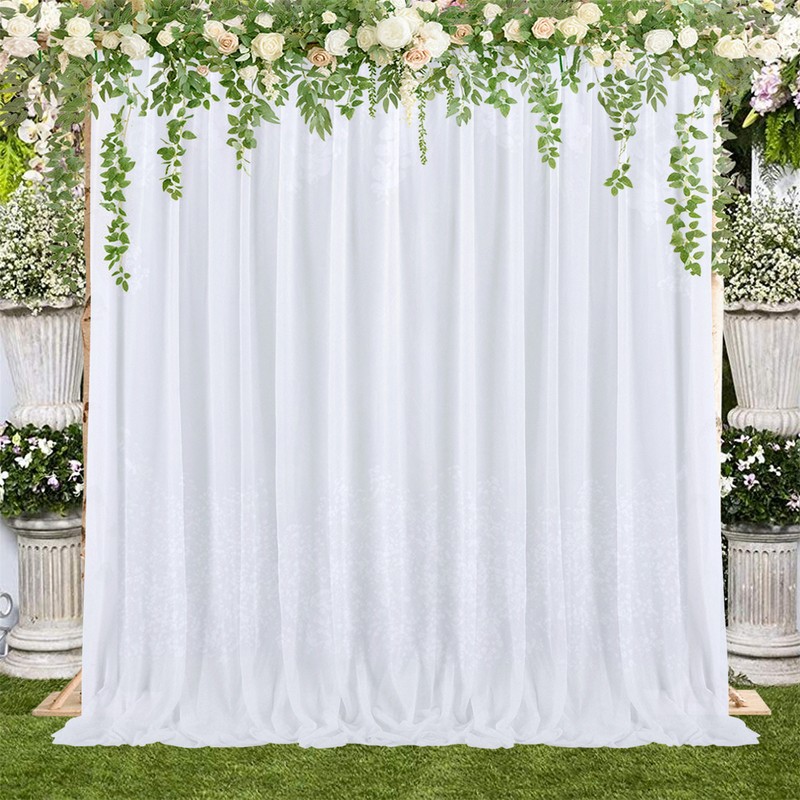 Backdrop Curtain Champagne 1.5x2.15m Yarn Durable Backdrop Drape for Wedding