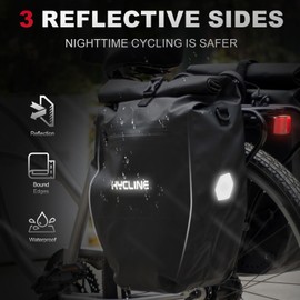 Hycline Waterproof Bike Panniers Bag: Bicycle Rear Rack Bags 28L Large Capacity with Dual Carrying Handle and Shoulder Strap for Commuting Cycling Traveling Touring Shopping - 1PC