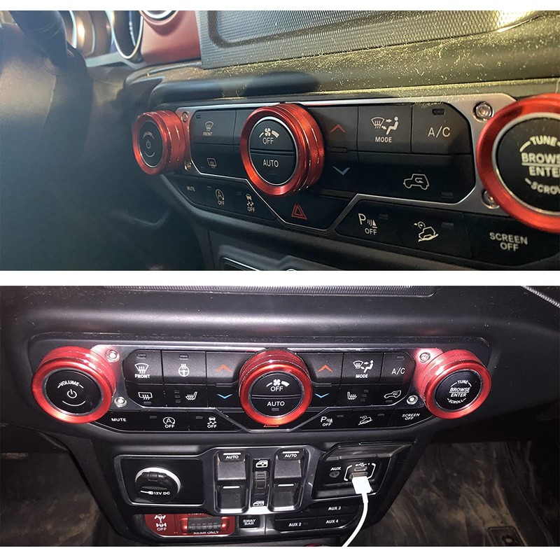 Lanyun Air Conditioner and Headlight Switch Knobs Trim Compatible Jeep