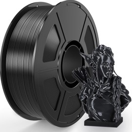 Amoybaby Silk Black PLA Filament 1.75mm, Shiny Silk PLA 3D Printer Filament High Speed & Clog-Free, Dimensional Accuracy +/- 0.03mm, 1kg(2.2lb), Fits for Most FDM 3D Printers