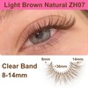 Light Brown Eyelash False Lashes - 14mm Natural Light Brown