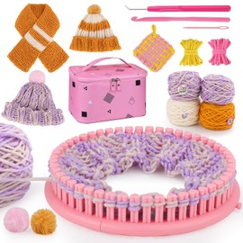 AHCo. Kit de telar de punto para principiantes, juguete creativo para manualidades para niñas de 7 8 9 10 11 12 años con bolsas de almacenamiento, herramientas de tejer, fantásticos regalos de