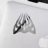 Decal Stickers of Flaming Hood Graphic (Metallic Silver) (Set of