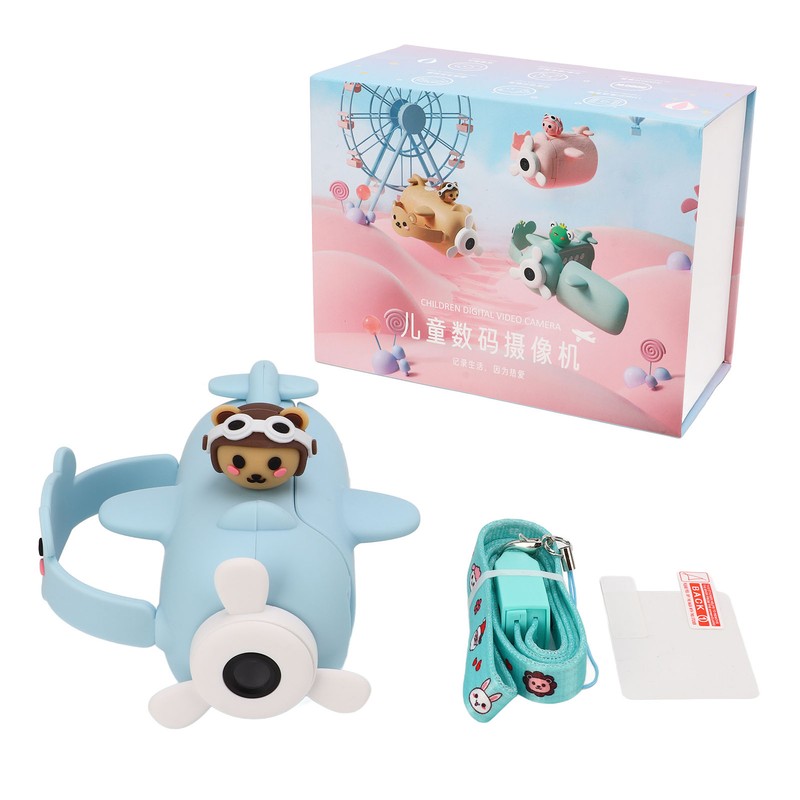 Kids Camera Cartoon Bear Blue Handheld DV 50 Million Dual