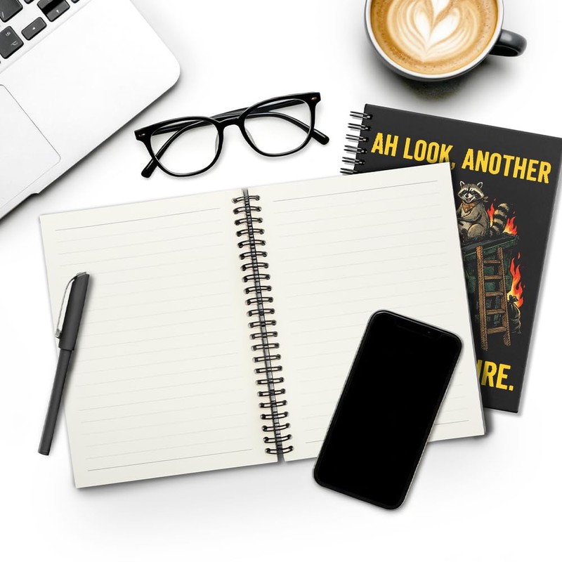 WHTYEFZ Ah Look Another Dumpster Fire Horizontal Lined Spiral Notebook,