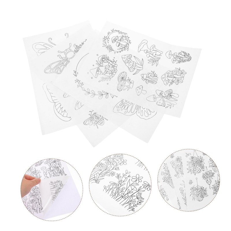 DOITOOL 4Sheets Water Soluble Embroidery Stabilizer DIY Sewing Supply for