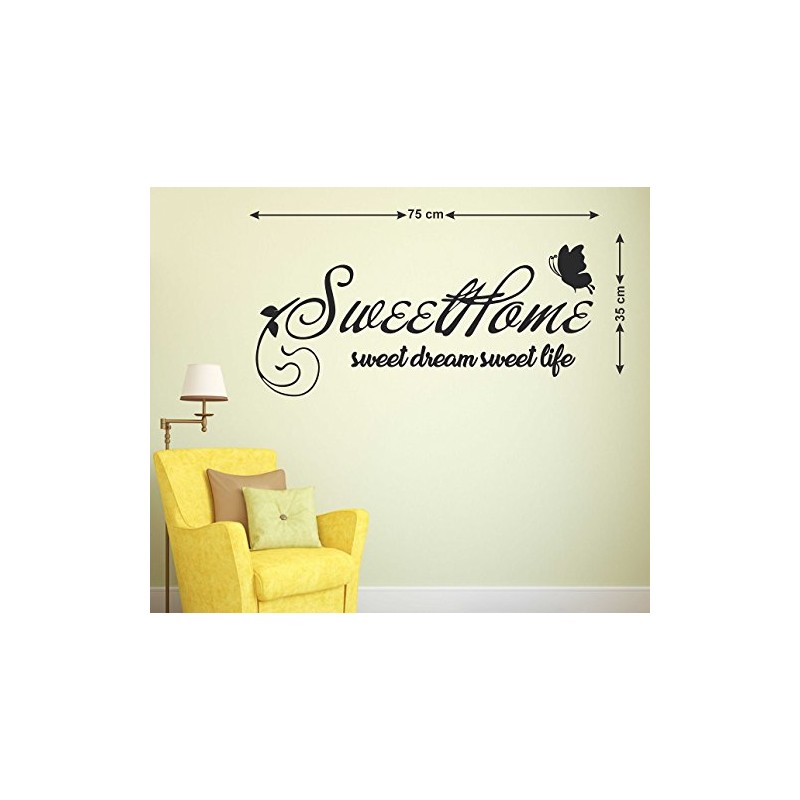 Wallstick Sweet Home wallstickers (Vinyl 75 cm x 35 cm)
