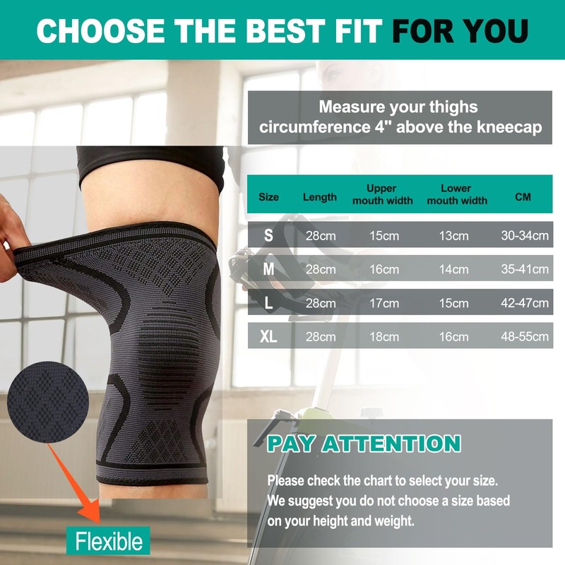 home harbor 2 x Knee Support Set for Women/Men, Knee