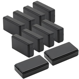LeMotech Project Box 10 Pieces ABS Plastic Electrical Project Case Small Junction Box for Electronics Black 2.0 x1.1 x0.6 inch (50 x 28 x 15 mm)