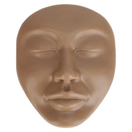 5D Makeup Practice Mannequin Solid Silicone Elastic Soft Microblading Supplies Face Eyes Makeup Mannequin Dark Brown