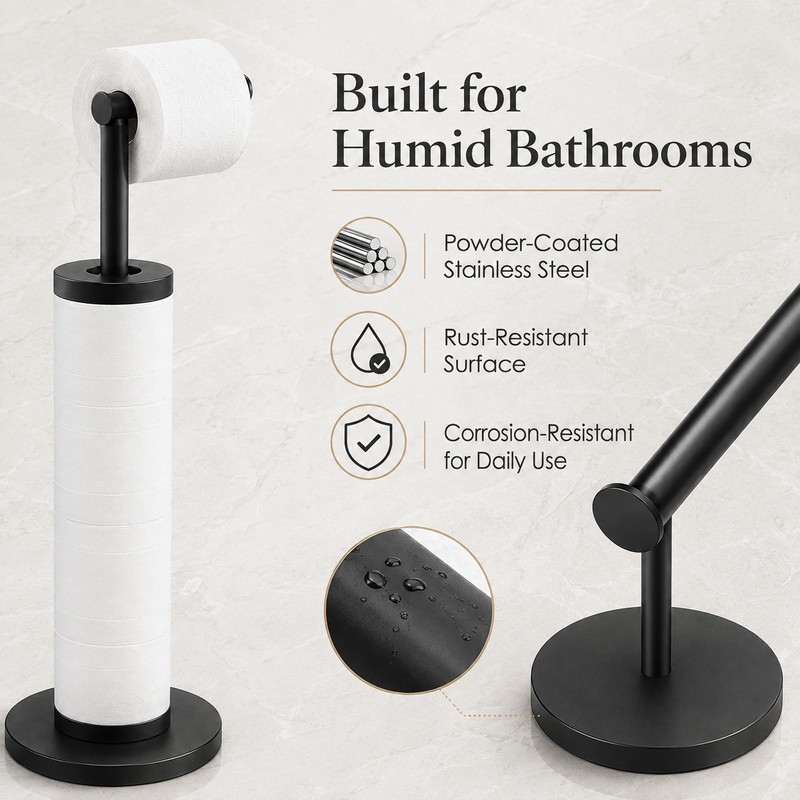 Freestanding Toilet Paper Holder for Bathroom – Rust-Resistant 5-Roll Storage
