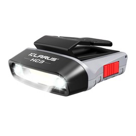 klarus HC3 LED Clip On Cap Light, White and Red Light with Sensor Control, 5 Modes Dimmable, for Hunting, Camping, Fishing, grey