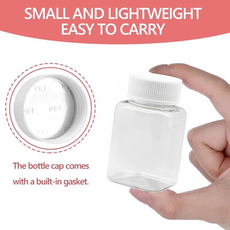huixiaoqing 12 Pcs 100ml Juice Bottles with caps, Clear Small