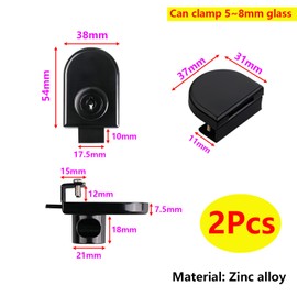 Qrity 2Pcs Glass Cabinet Lock, Glass Door Locks with Keys, No Drill, Display Cabinet Safety Lock for 5-8mm / 0.2'' - 0.31'' Glass, Black