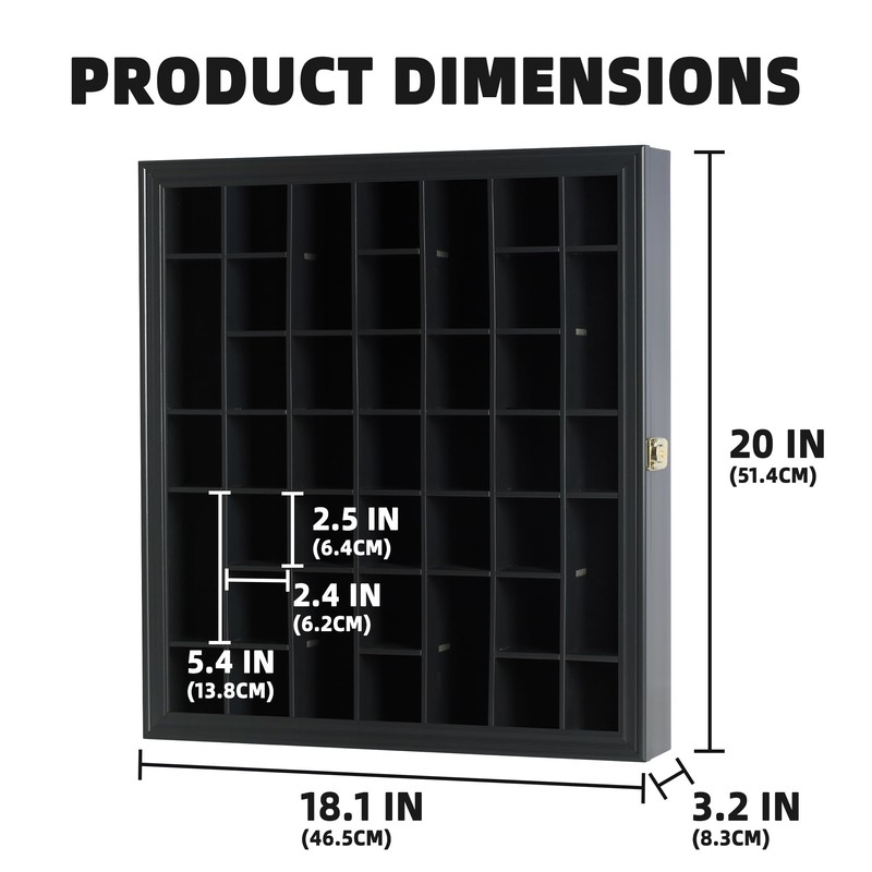 41 Shot Glass Display Case Holder Bar Collection Cabinet Wall