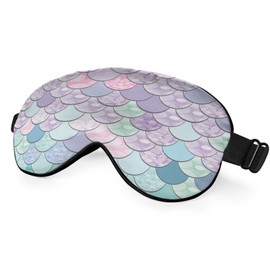 NOHSHE Mermaid Scales Eye Mask Sleeping Mask Pink Purple Blue Green Scales Marine Life Sleep Masks Silky Soft Eye Cover for Women Men Shading Blindfold for Air Travel Sleeping