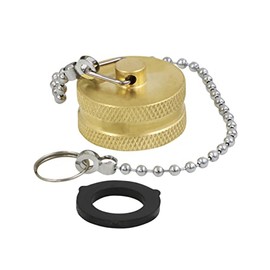 Supply Giant H69-56DX Garden Hose Cap W/Chain & Washer, 3/4" FH, Brass 10 Pack