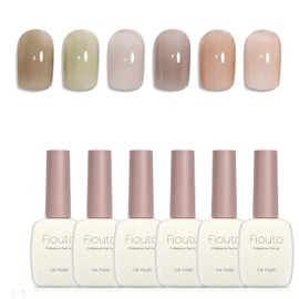 Fiouto Gel Nails, Magnetic Nails, Color Gel, Transparent Sheer, Clear Color Gel, Good Color, Milkshake Sensation, 6 Color Set, UV/LED Compatible (Milkshake Arca Gel)