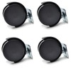 4X New 50mm Plastic Swivel Castor Wheel Black Furniture Caster