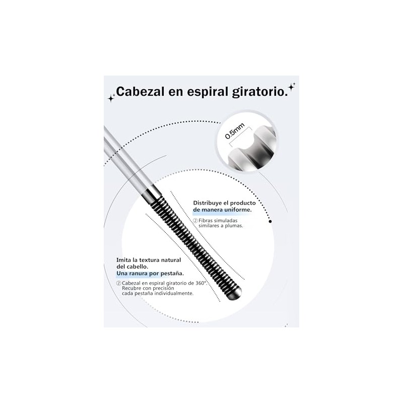 Erinde Máscara de Pestañas de Tubo de Acero, No Enrolla