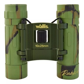 Wallis Binocular compacto BI611302 tipo tejado 10 x 25 mm resistente a lluvias y salpicaduras